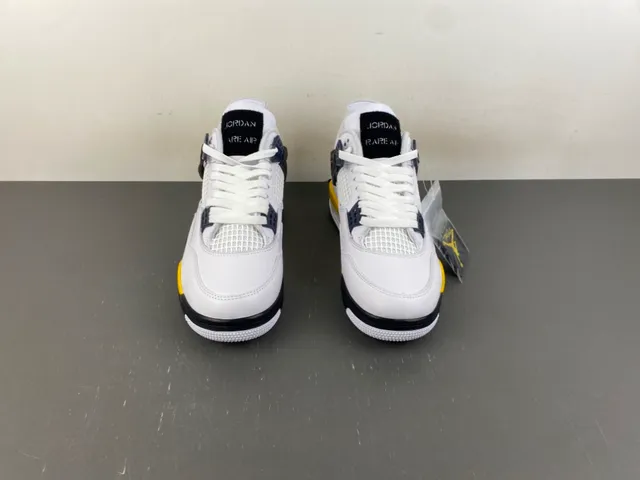 Air Jordan 4 White Yellow Black Basketball Shoes 11