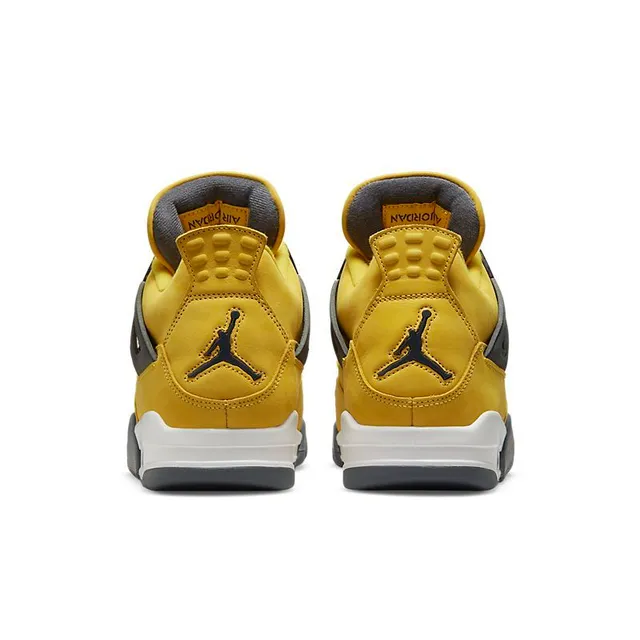 Air Jordan 4 Yellow Black White Basketball Shoes 2