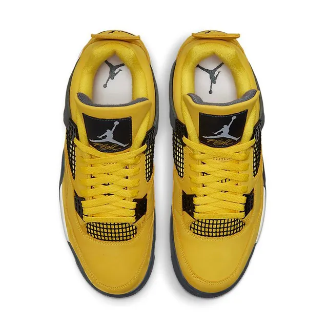 Air Jordan 4 Yellow Black White Basketball Shoes 4