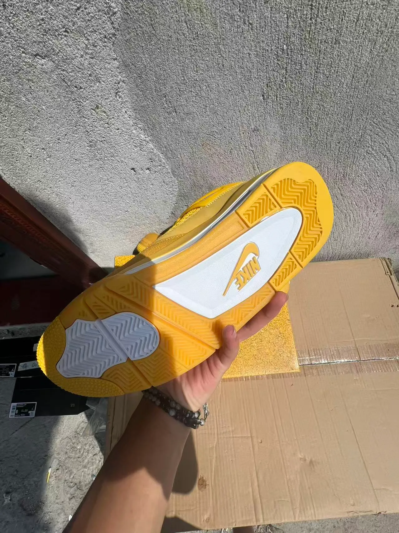 Air Jordan 4 Yellow Monochrome Basketball Shoes 6