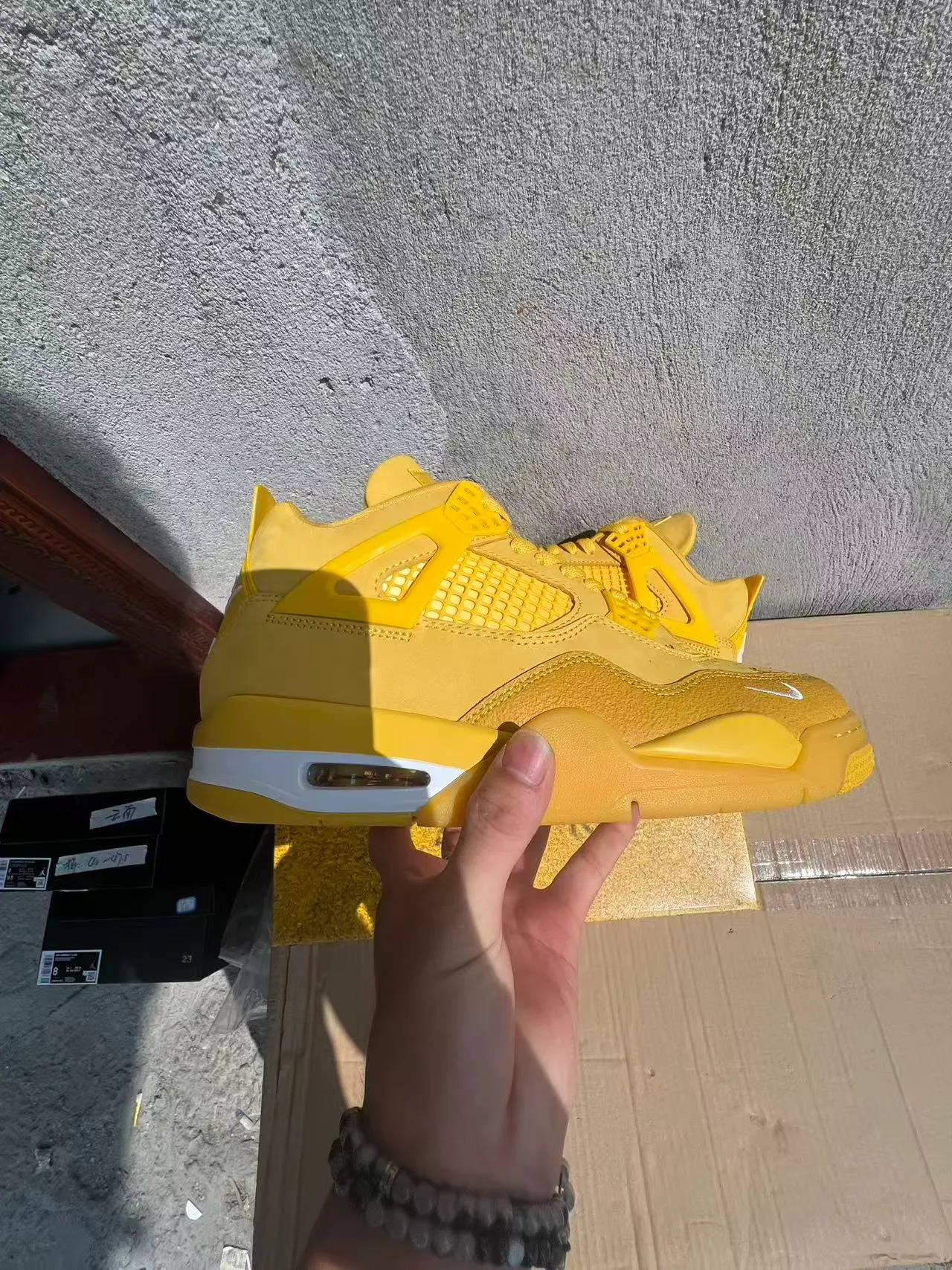 Air Jordan 4 Yellow Monochrome Basketball Shoes 7