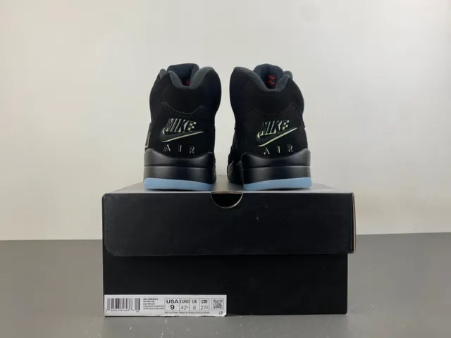 Air Jordan 5 Black Red Lightning Bolt Basketball Shoes 19
