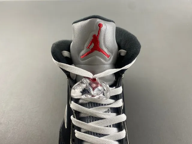 Air Jordan 5 Black Silver Blue Basketball Shoes 5