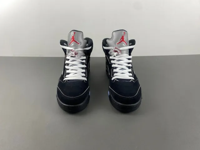 Air Jordan 5 Black Silver Blue Basketball Shoes 11