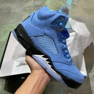 Air Jordan 5 Light Blue Suede High-Top Basketball Shoes