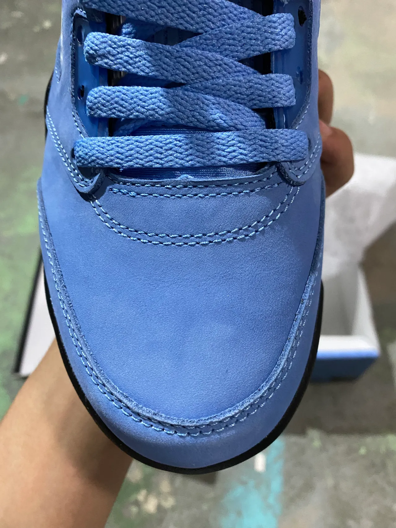 Air Jordan 5 Light Blue Suede High-Top Basketball Shoes 3