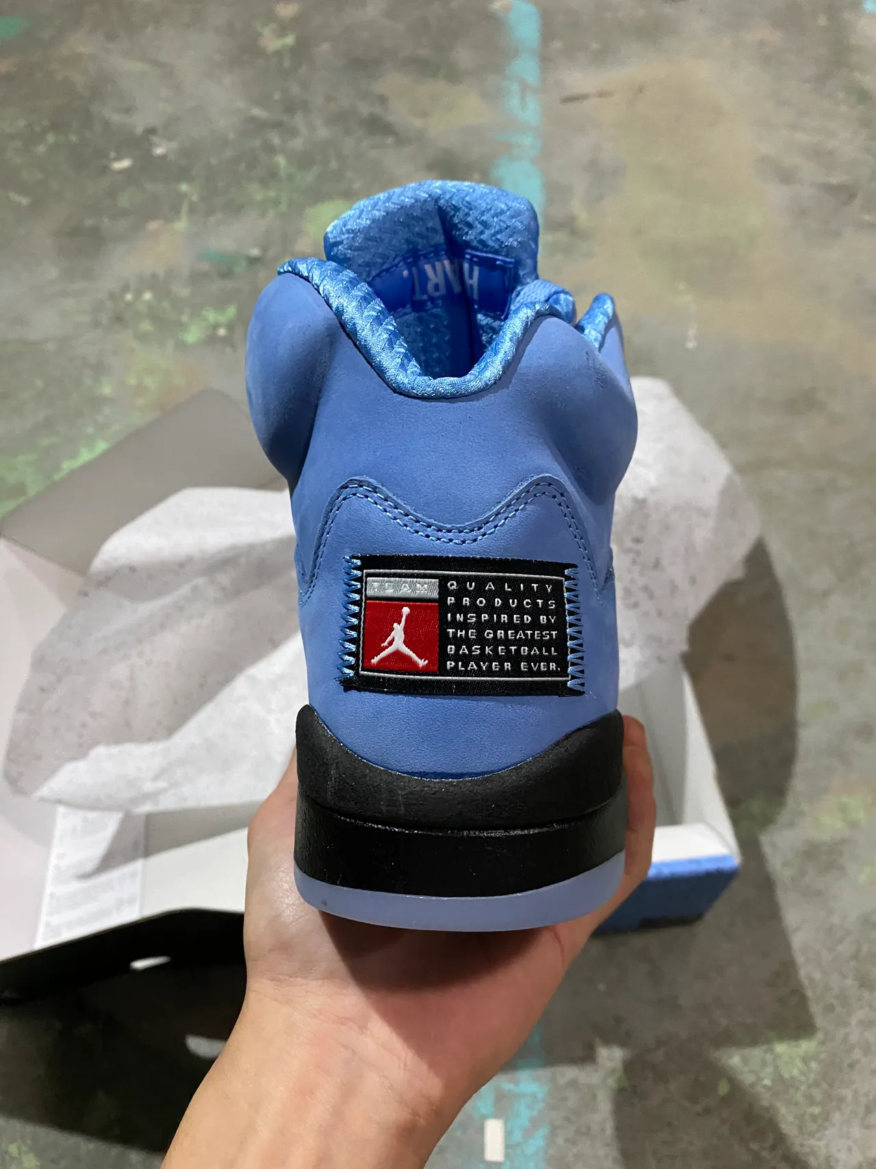 Air Jordan 5 Light Blue Suede High-Top Basketball Shoes 6