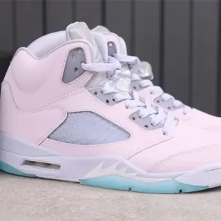 Air Jordan 5 淡粉色与薄荷水绿篮球鞋