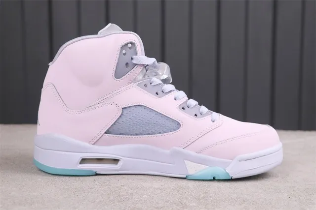 Air Jordan 5 Pale Pink and Mint Aqua Basketball Shoes 9