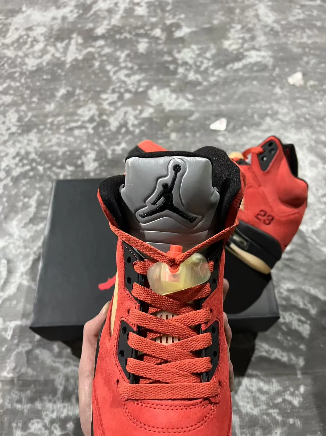 Air Jordan 5 Red Black Flame Basketball Shoes 5