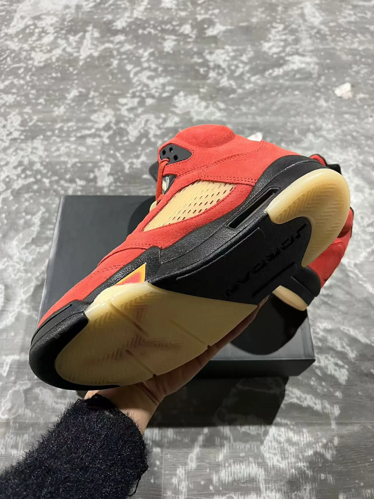 Air Jordan 5 Red Black Flame Basketball Shoes 6