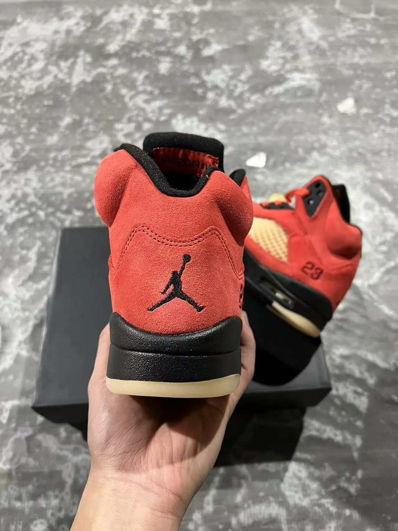 Air Jordan 5 Red Black Flame Basketball Shoes 7