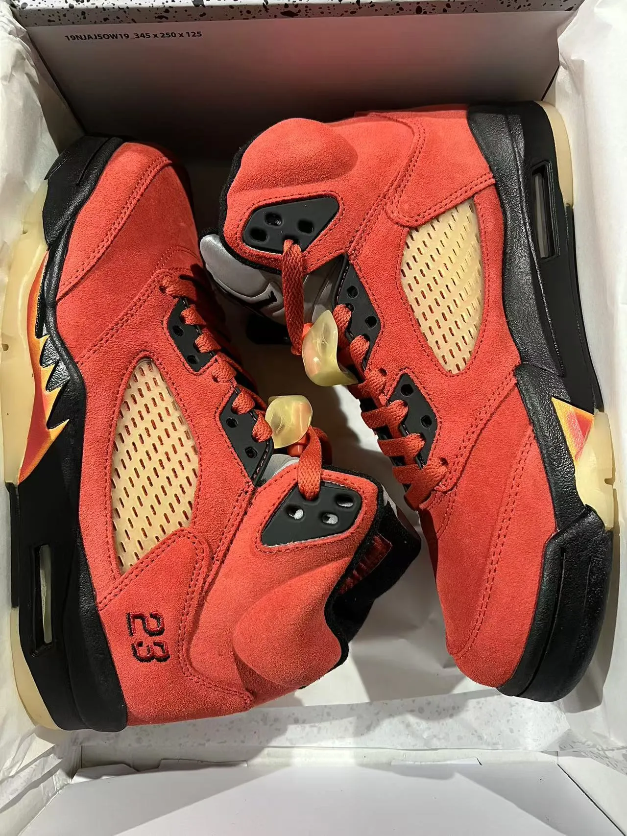 Air Jordan 5 Red Black Flame Basketball Shoes 8