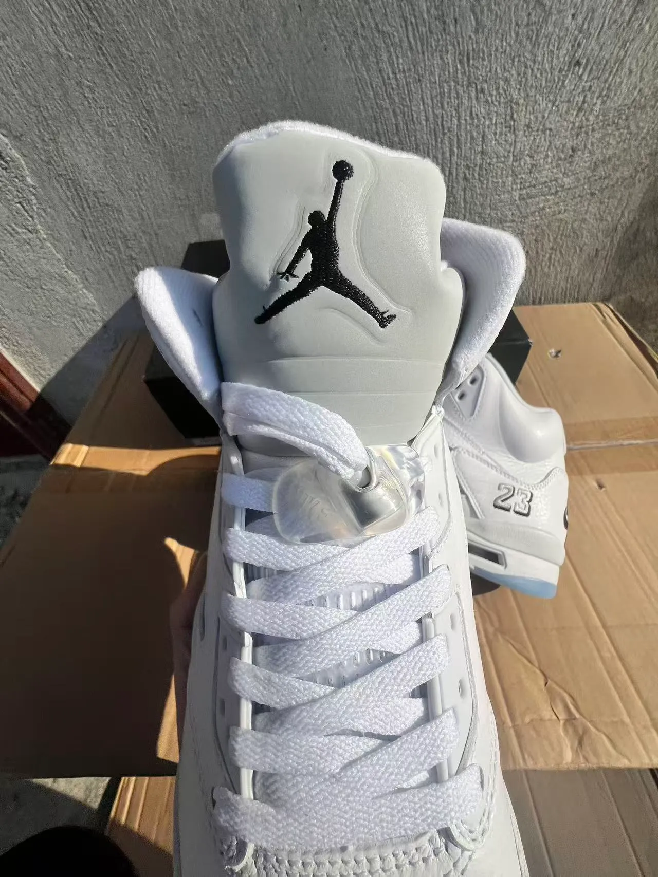 Air Jordan 5 White Black '23' Basketball Shoes 4