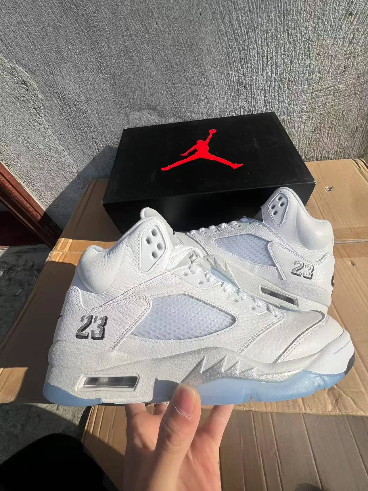 Air Jordan 5 White Black '23' Basketball Shoes 7