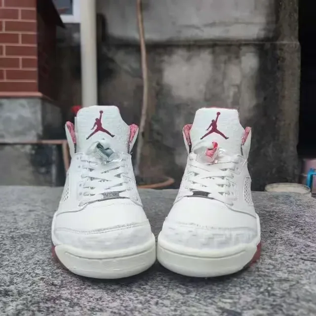 Air Jordan 5 Branco Laranja Verde Tênis de Basquete 5
