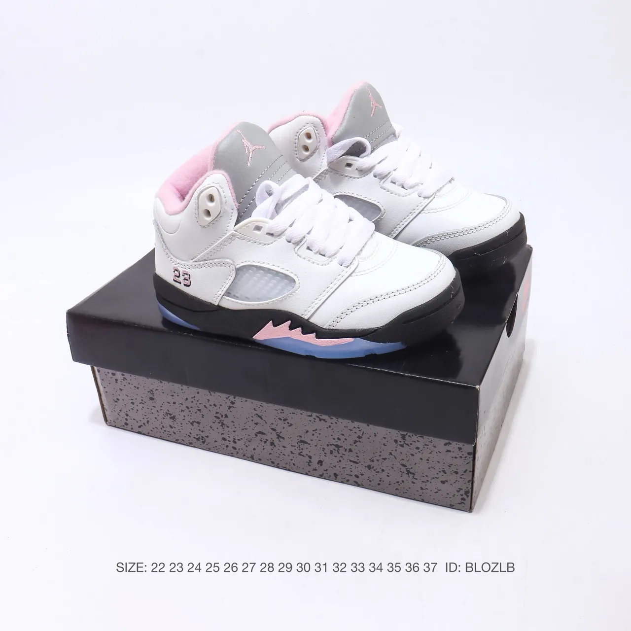 Air Jordan 5 White Red Black Blue Basketball Shoes 23