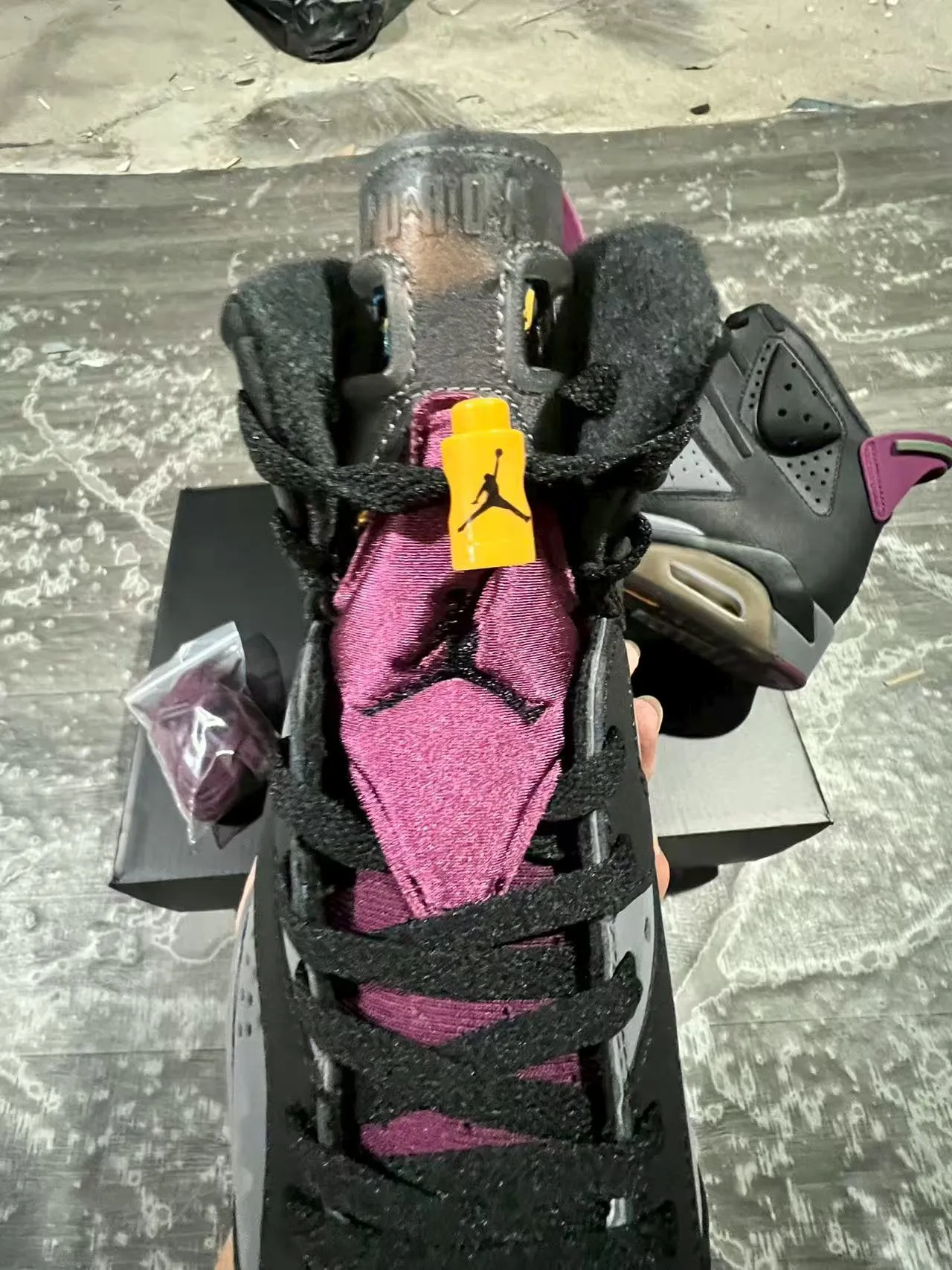 Air Jordan 6 Black Gray Magenta Basketball Shoes 4