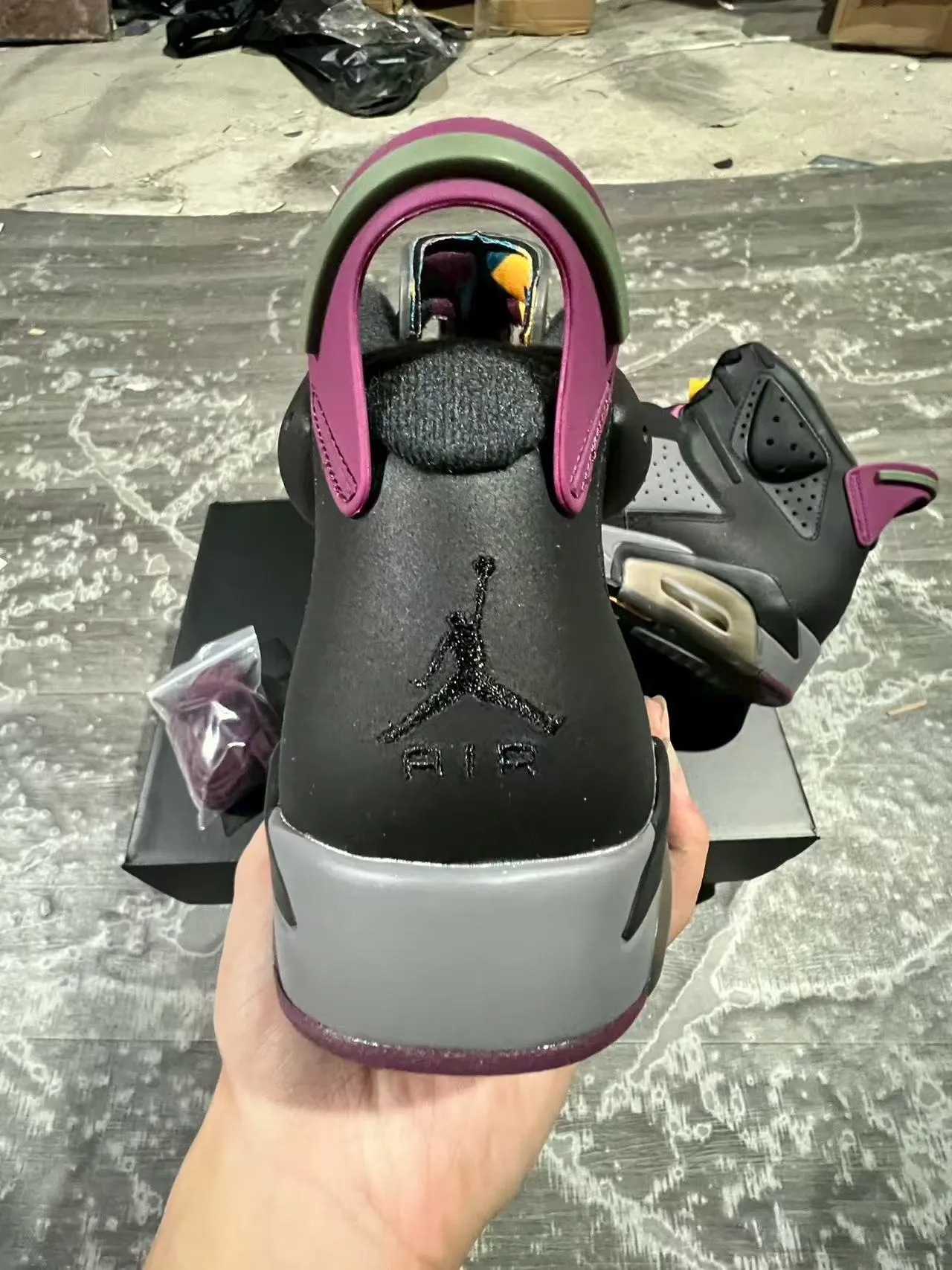 Air Jordan 6 Black Gray Magenta Basketball Shoes 8