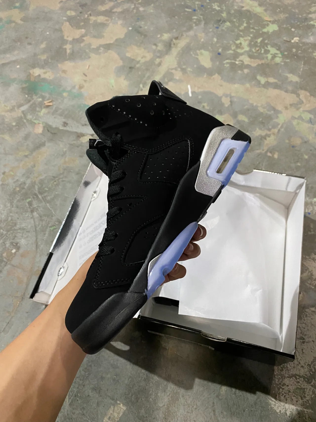 Air Jordan 6 Black Light Purple Translucent Air Basketball Shoes 4