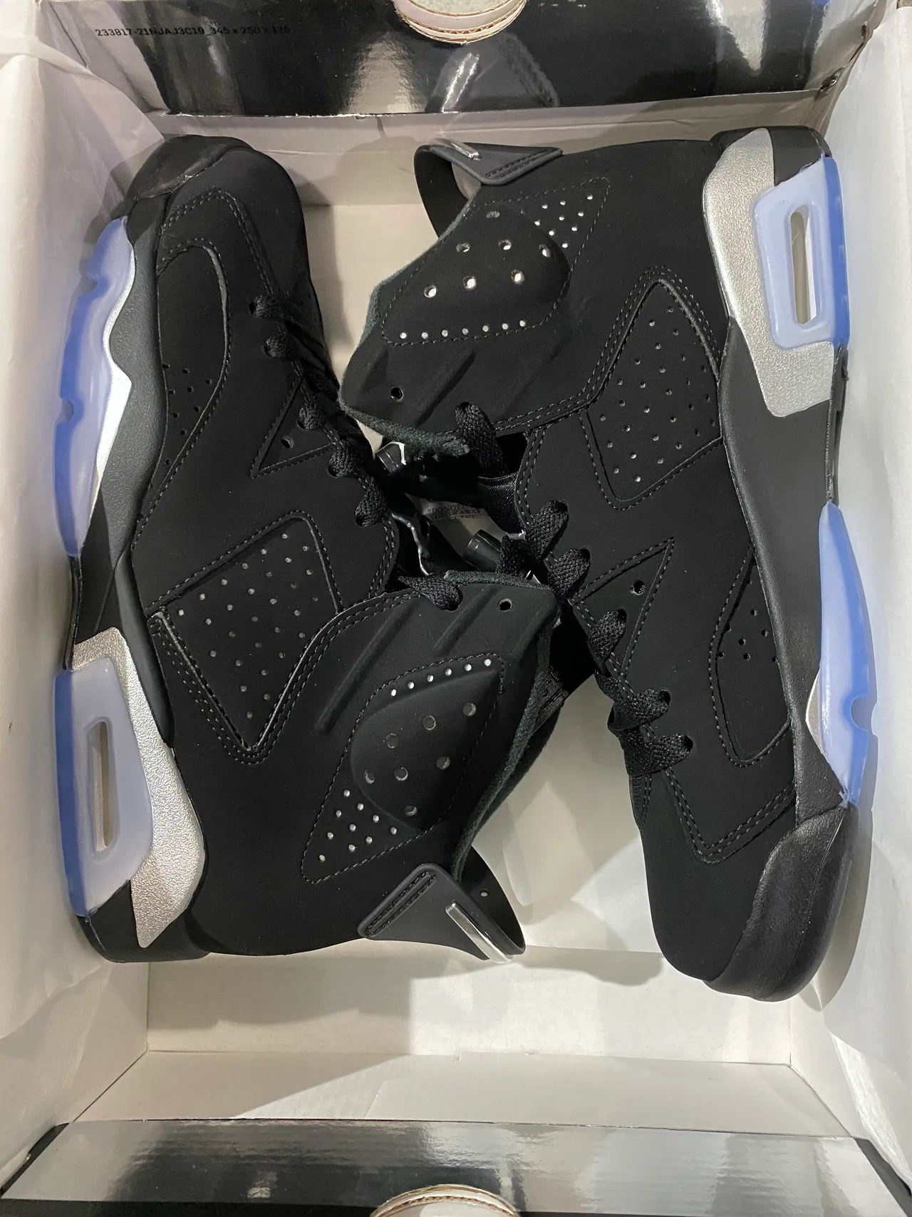 Air Jordan 6 Black Light Purple Translucent Air Basketball Shoes 7