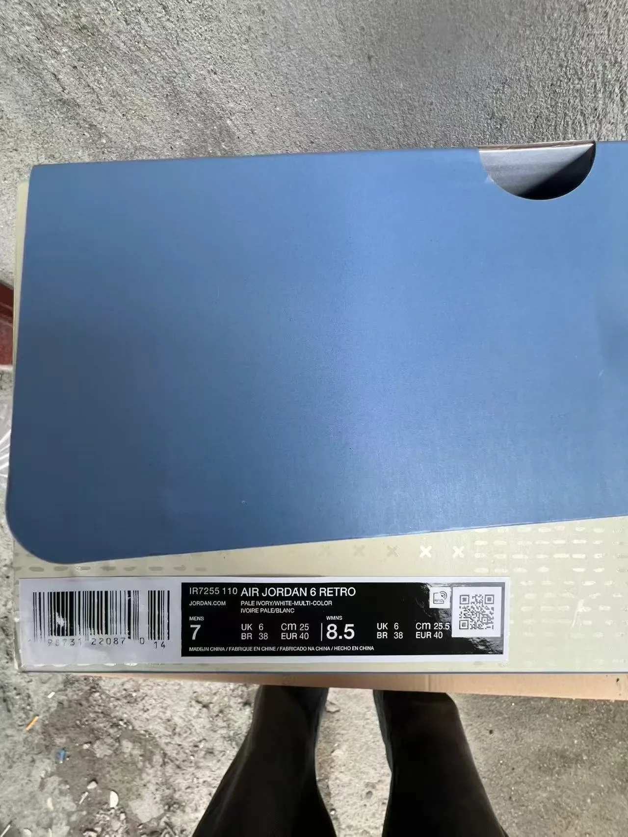 Air Jordan 6 Off-White e Light Blue Tênis de Basquete 10