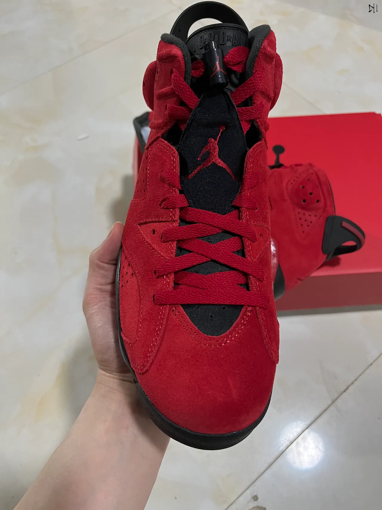 Air Jordan 6 Red Suede Basketball Shoes 3
