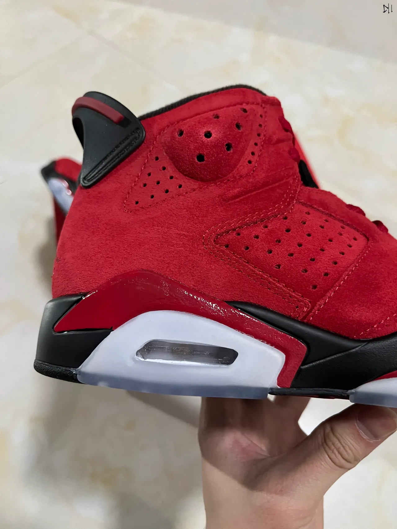 Air Jordan 6 Red Suede Basketball Shoes 6