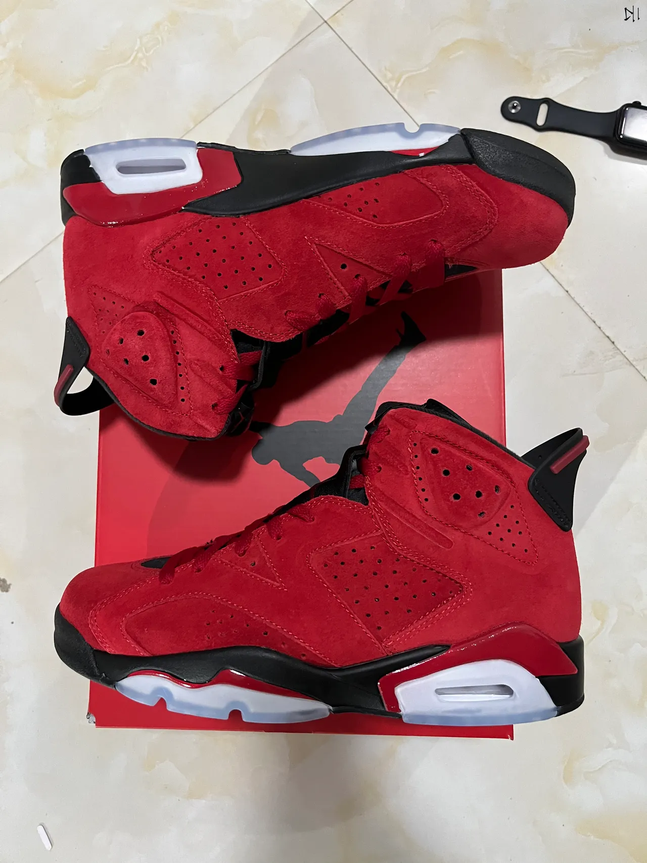 Air Jordan 6 Red Suede Basketball Shoes 8