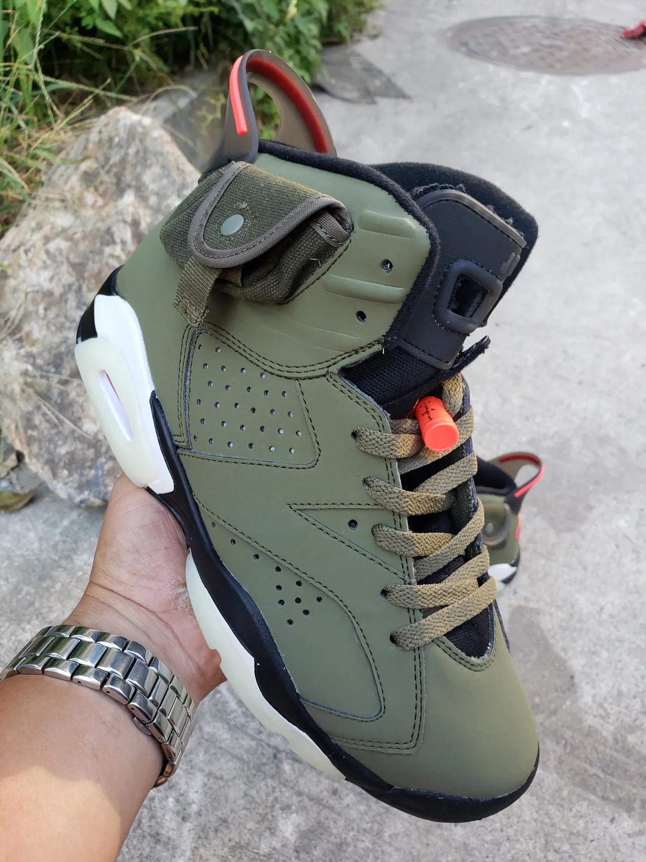 Air Jordan 6 Utility Olive Green Basketball Shoes 6