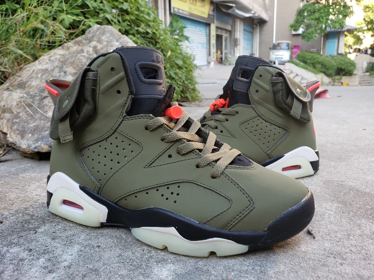 Air Jordan 6 Utility Olive Green Basketball Shoes 7