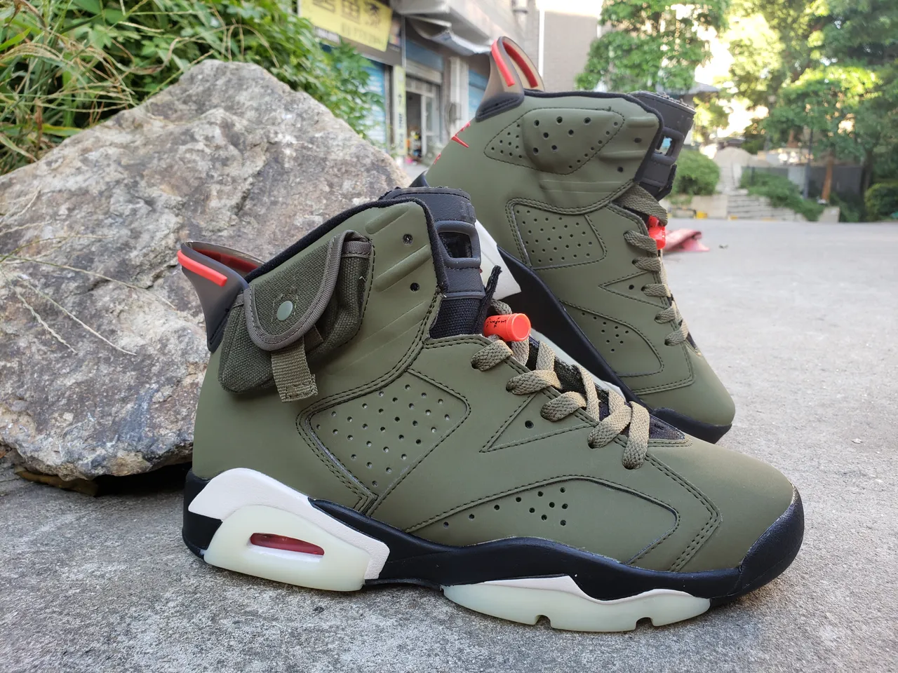 Air Jordan 6 Utility Olive Green Basketball Shoes 8