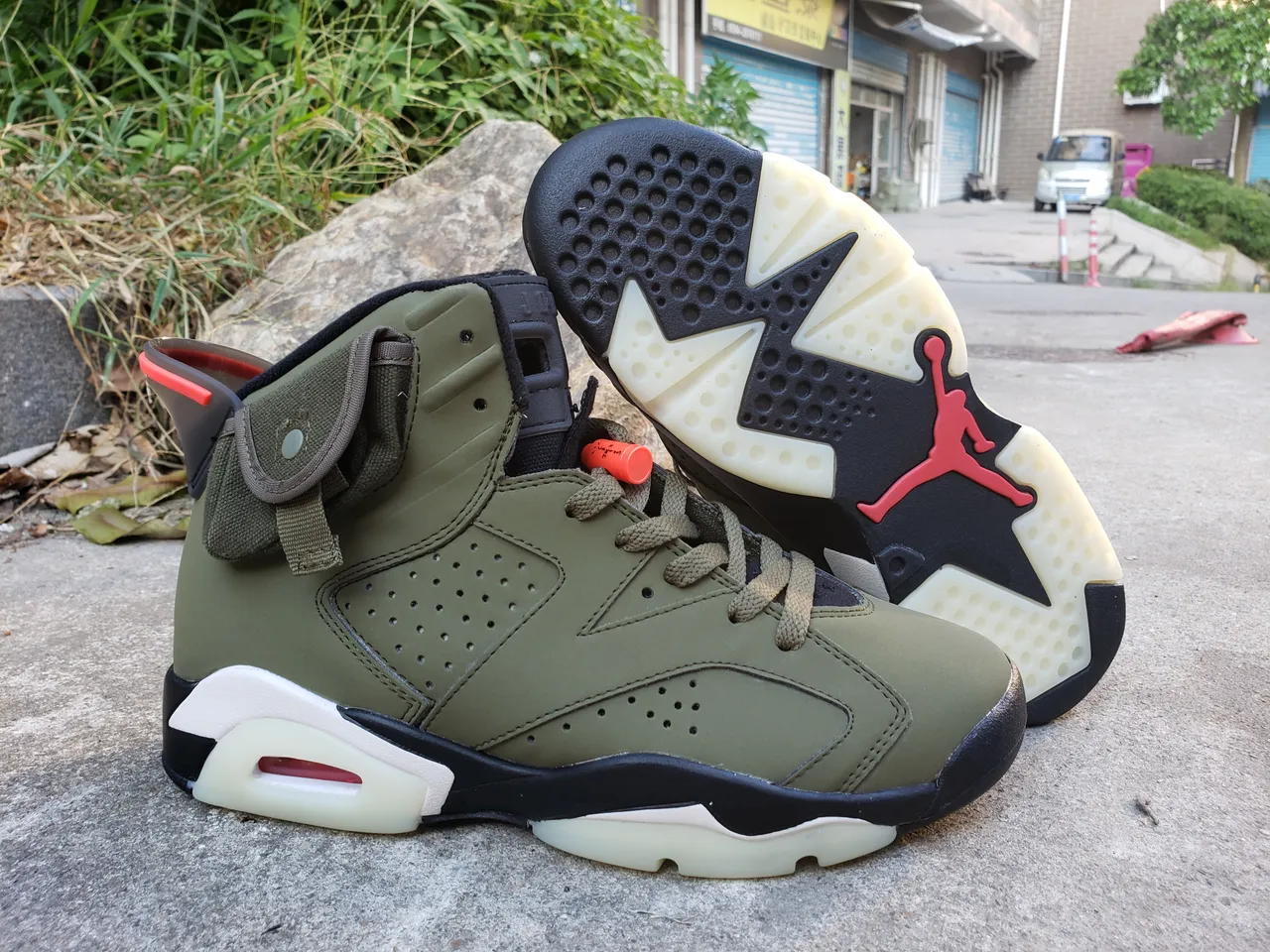 Air Jordan 6 Utility Olive Green Basketball Shoes 10