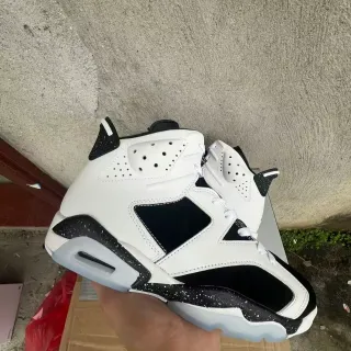 Air Jordan 6 Blanco Negro Con Motas Zapatillas de Baloncesto