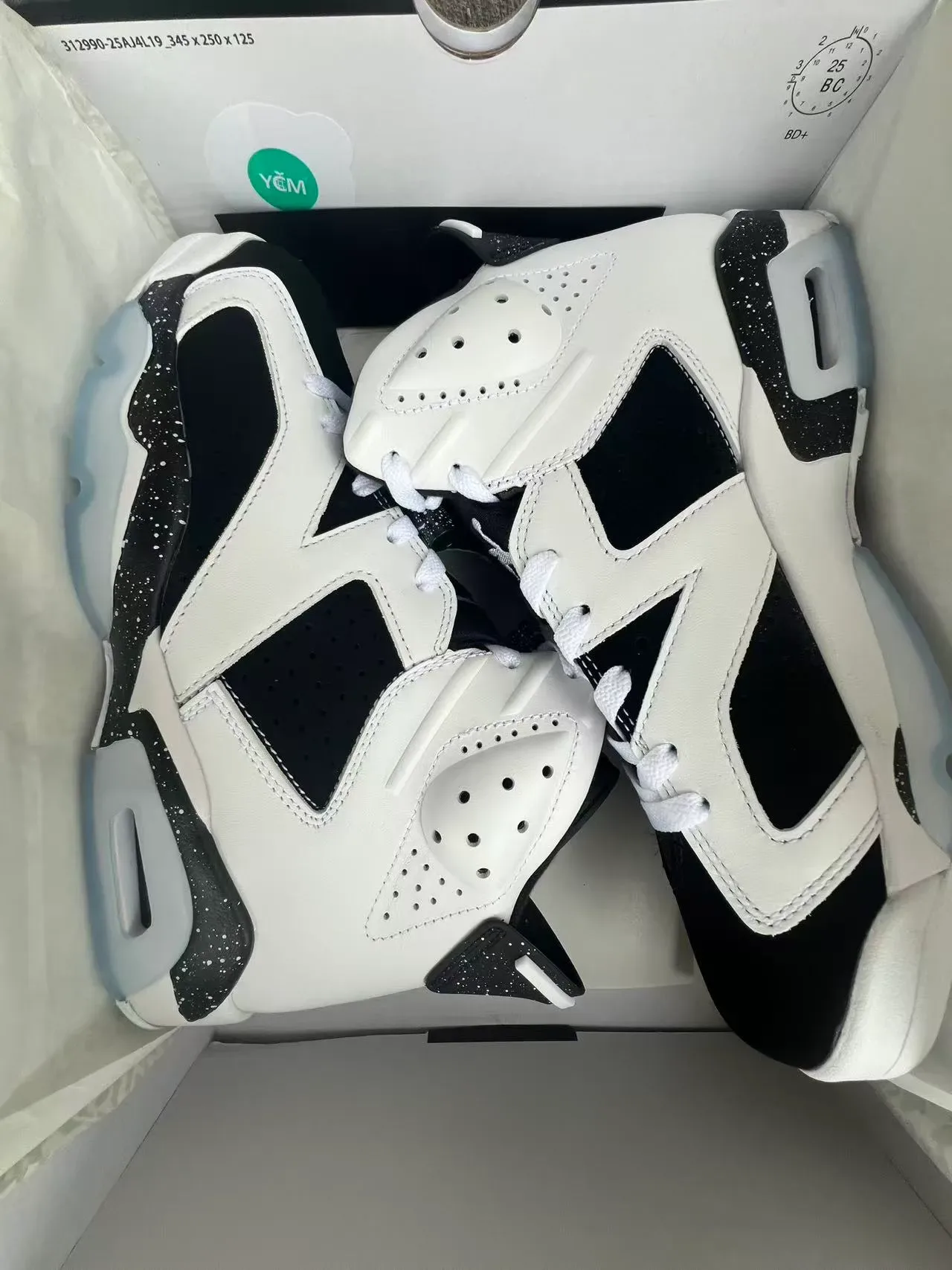 Air Jordan 6 Branco Preto Com Motas Tênis de Basquete 8