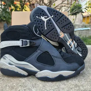 Air Jordan 8 Black Metallic Silver Basketball Shoes