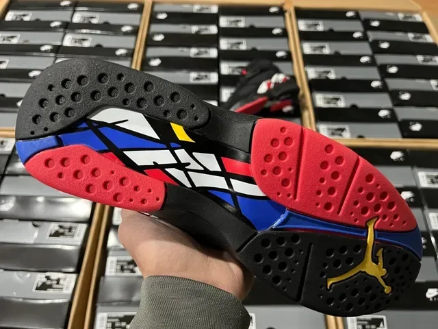 Air Jordan 8 Noir Rouge Bleu Jaune Chaussures de Basketball 17