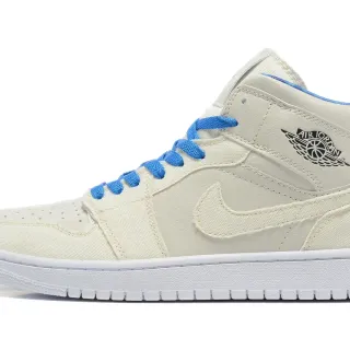 Air Jordan 米色蓝 高帮 纺织皮革混合鞋面 篮球鞋