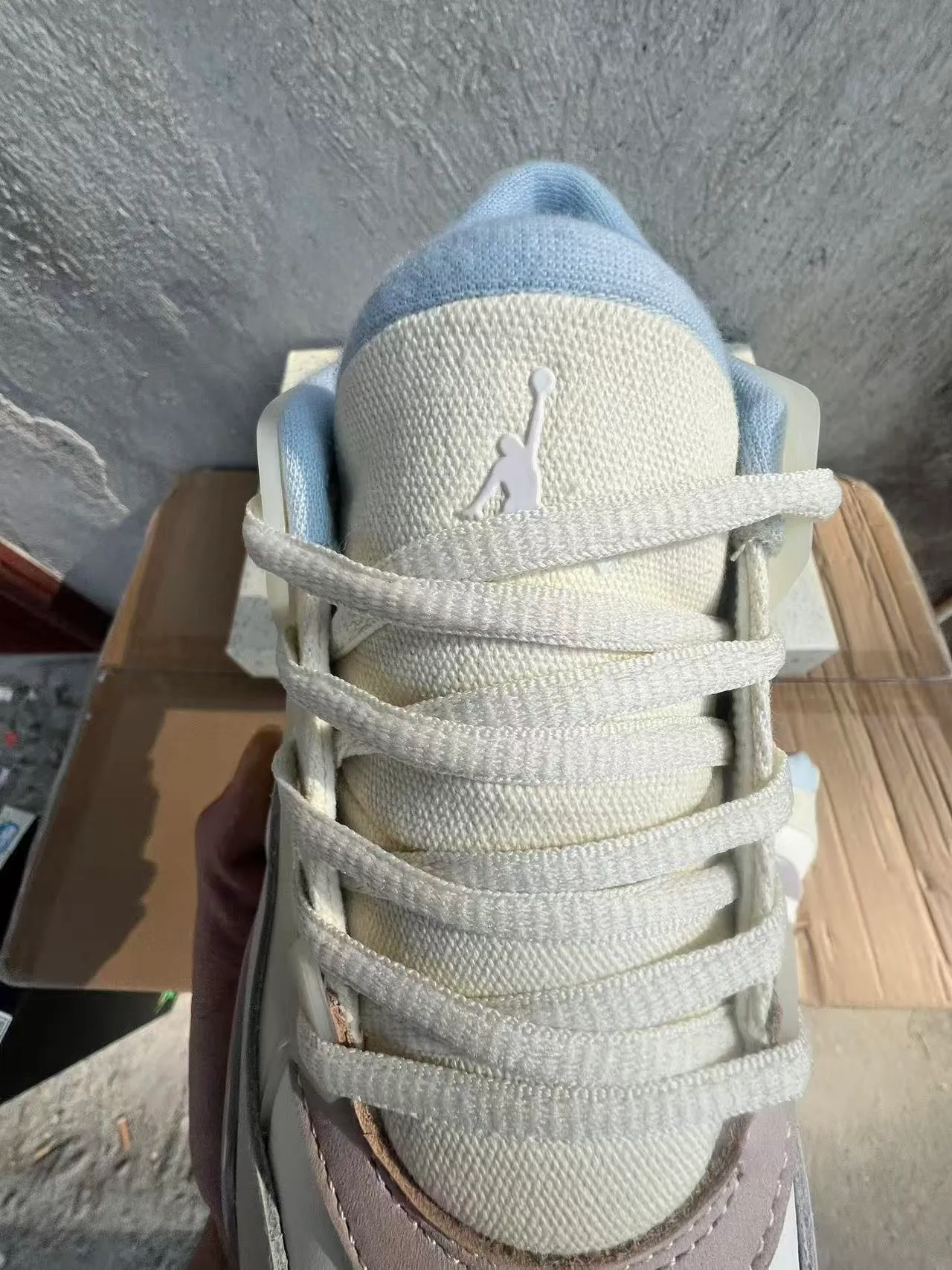 Air Jordan Beige Gray Layered Synthetic And Mesh Upper Translucent Midsole Accents Lifestyle Sneakers 4