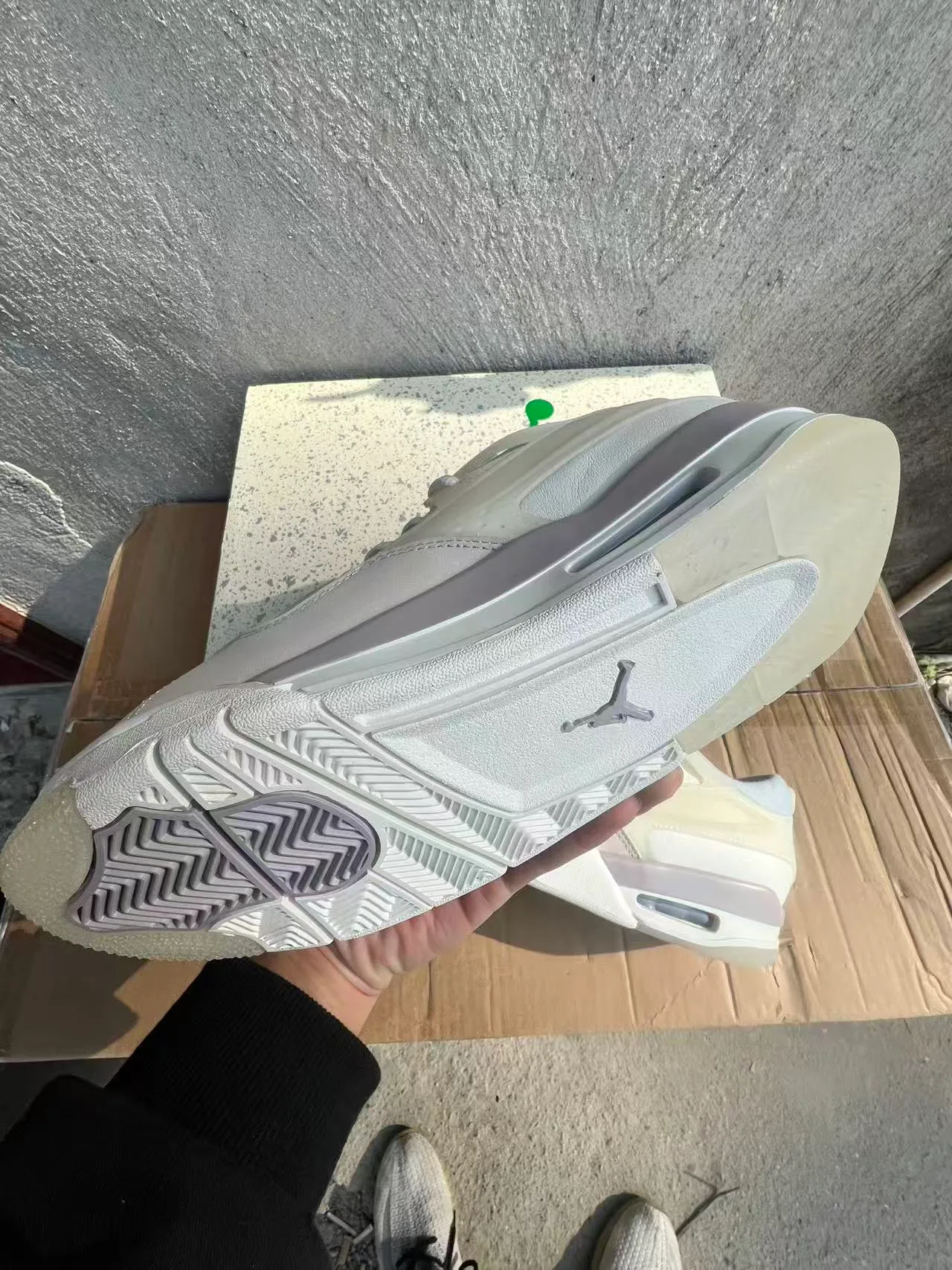 Air Jordan Beige Gray Layered Synthetic And Mesh Upper Translucent Midsole Accents Lifestyle Sneakers 6