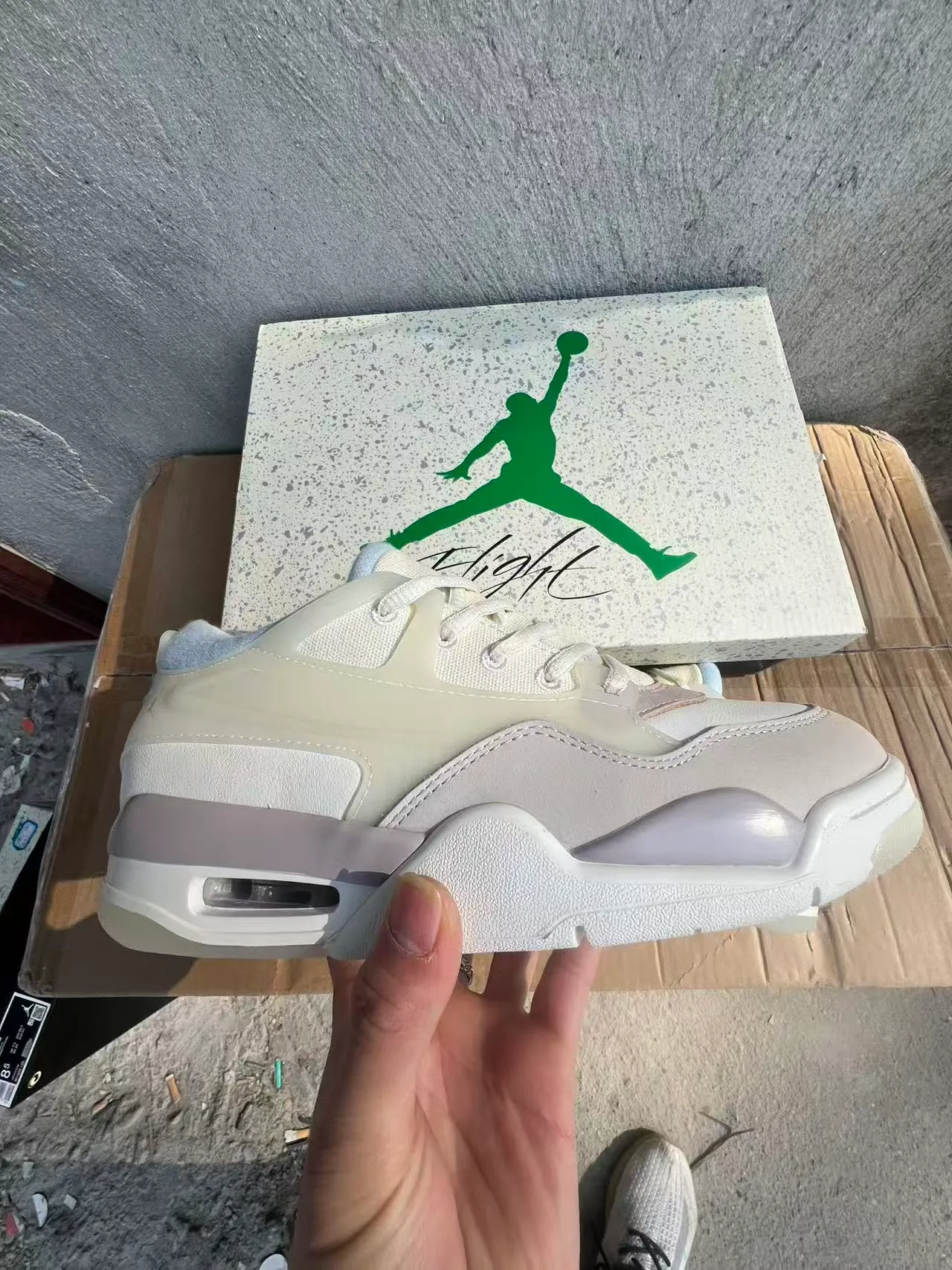Air Jordan Beige Gray Layered Synthetic And Mesh Upper Translucent Midsole Accents Lifestyle Sneakers 7