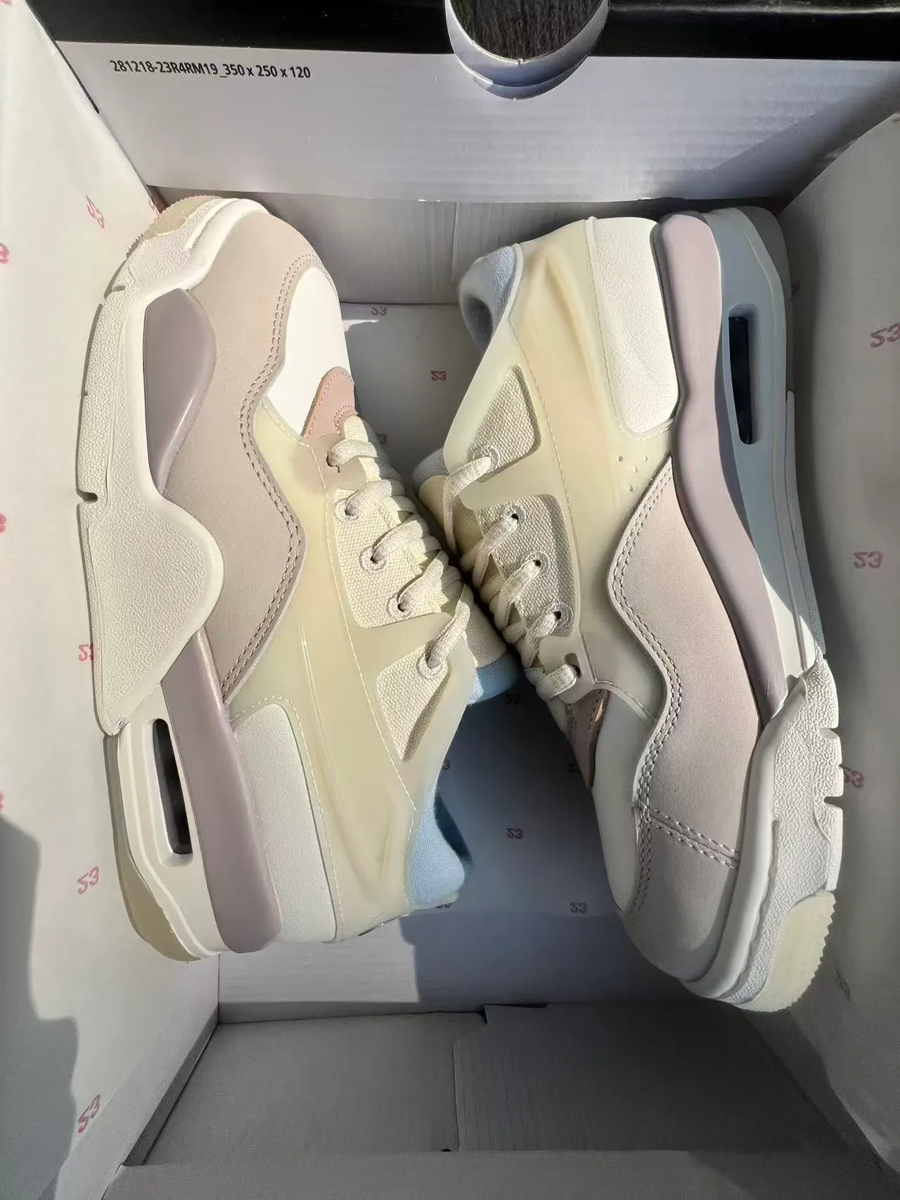 Air Jordan Beige Gray Layered Synthetic And Mesh Upper Translucent Midsole Accents Lifestyle Sneakers 9
