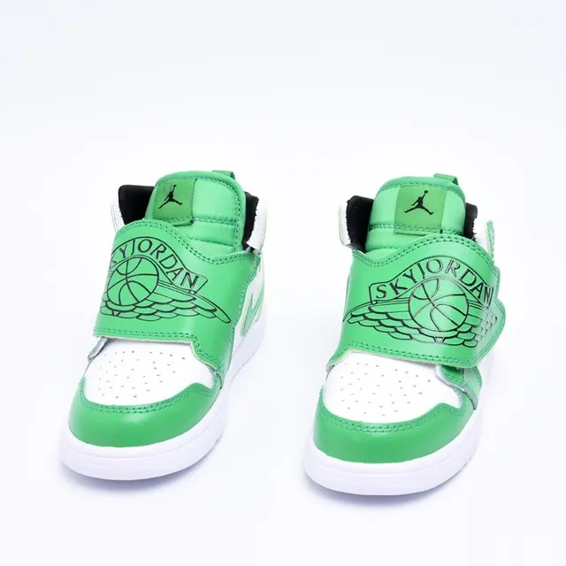 Tênis de basquete cano alto com fecho de tira Air Jordan preto e azul 12