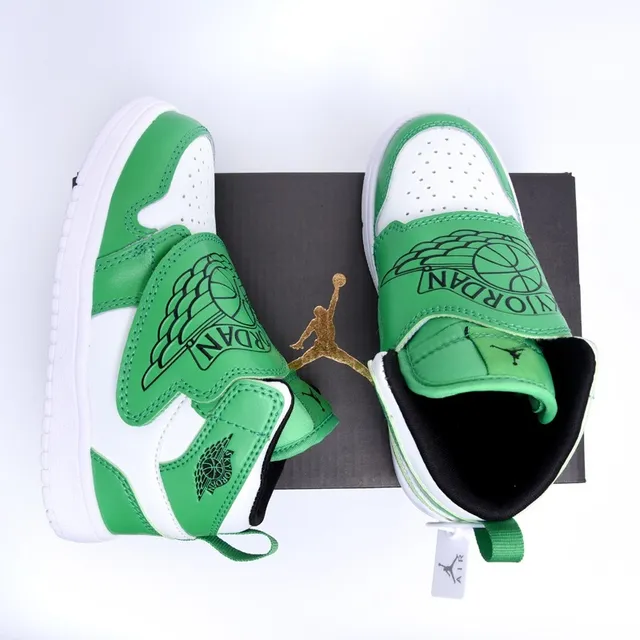 Tênis de basquete cano alto com fecho de tira Air Jordan preto e azul 18