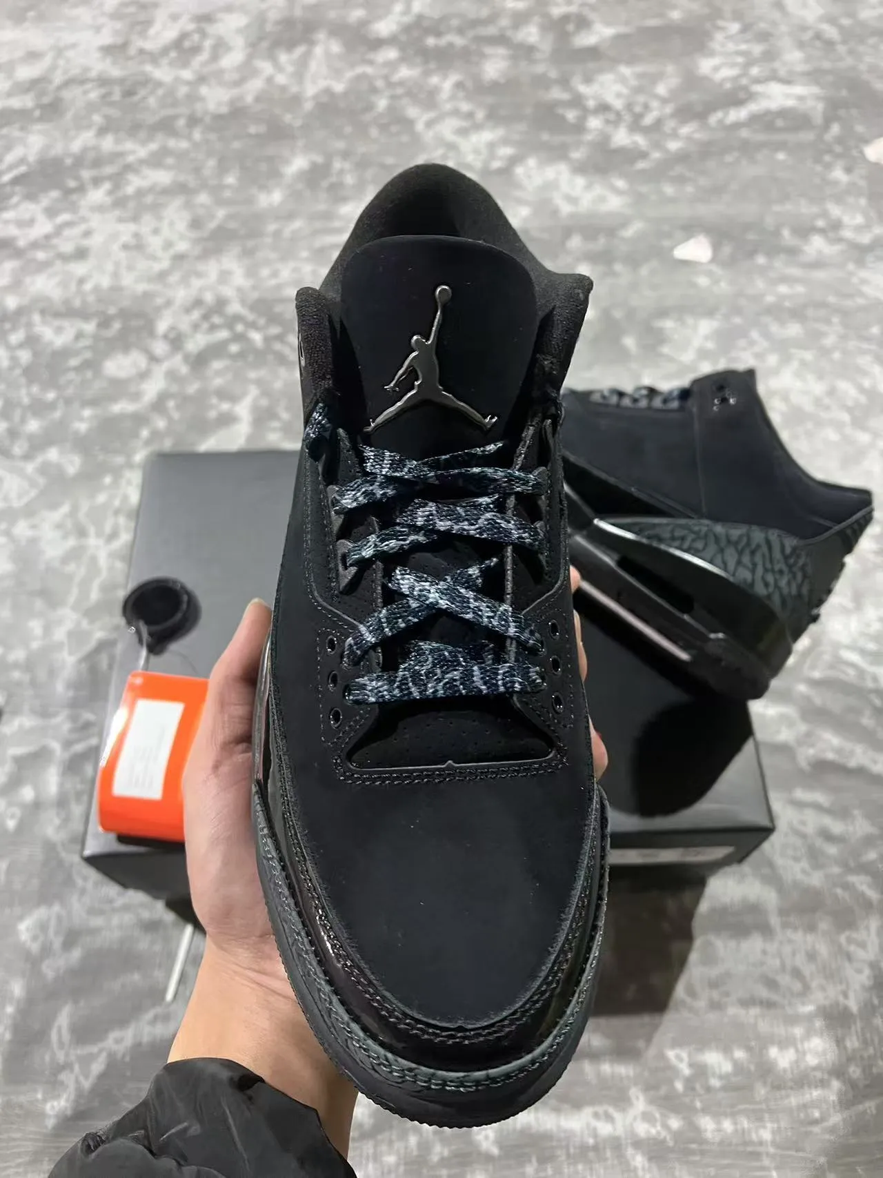 Air Jordan Black Gray High-Top Elephant Print Basketball Shoes 3