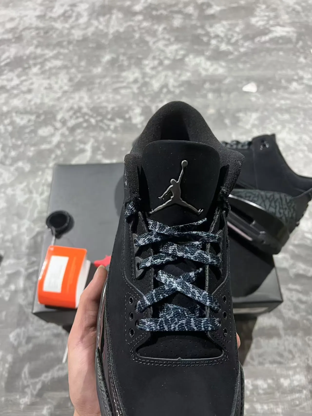 Air Jordan Black Gray High-Top Elephant Print Basketball Shoes 4