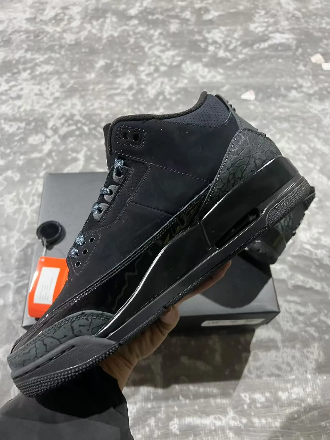 Air Jordan Black Gray High-Top Elephant Print Basketball Shoes 5
