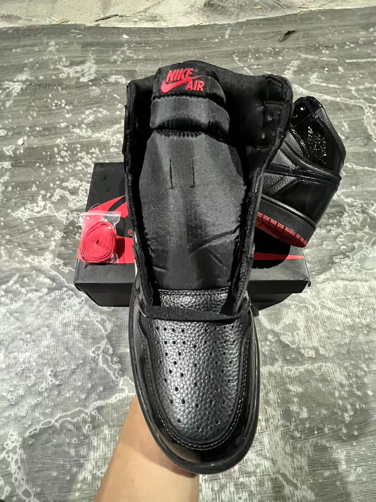 Air Jordan Black Red High-Top Patent Leather Overlay Basketball Shoes 3