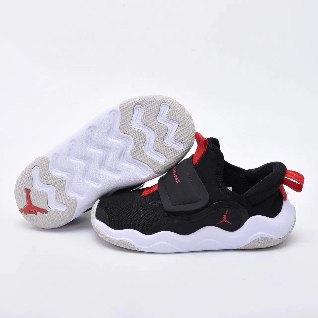 Air Jordan Black Red Slip-On Velcro Strap Lifestyle Sneakers 4