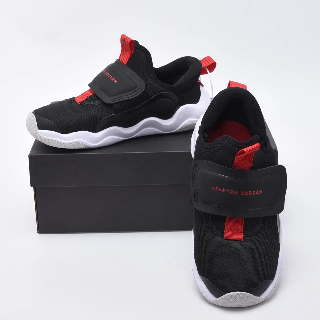 Air Jordan Black Red Slip-On Velcro Strap Lifestyle Sneakers 8